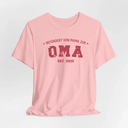 Printify Personalisierbares T-Shirt Befördert zur Oma T-Shirt Befördert zur Oma Pink