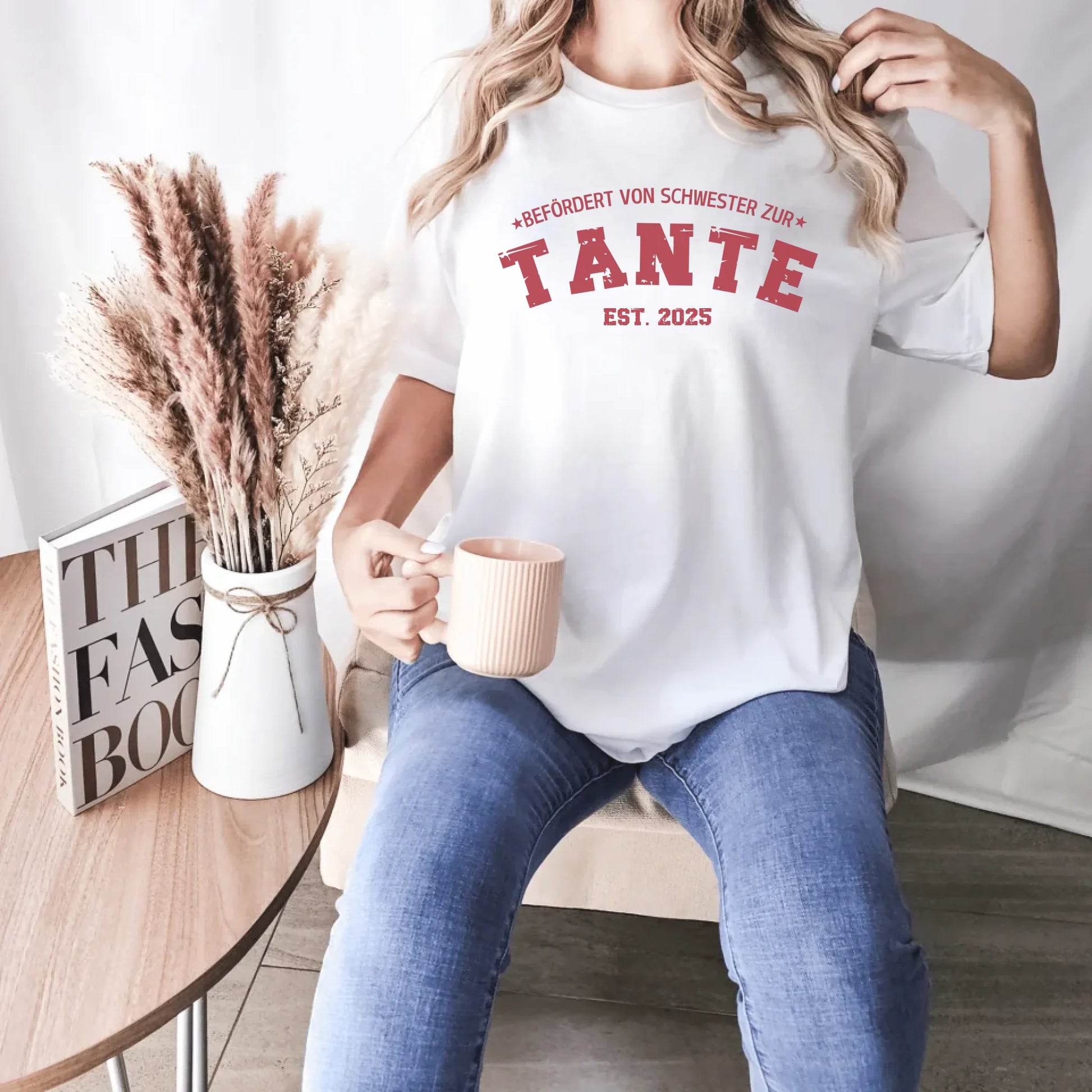 Printify Personalisierbares T-Shirt befördert zur Tante T-Shirt Befördert zur Tante girl White