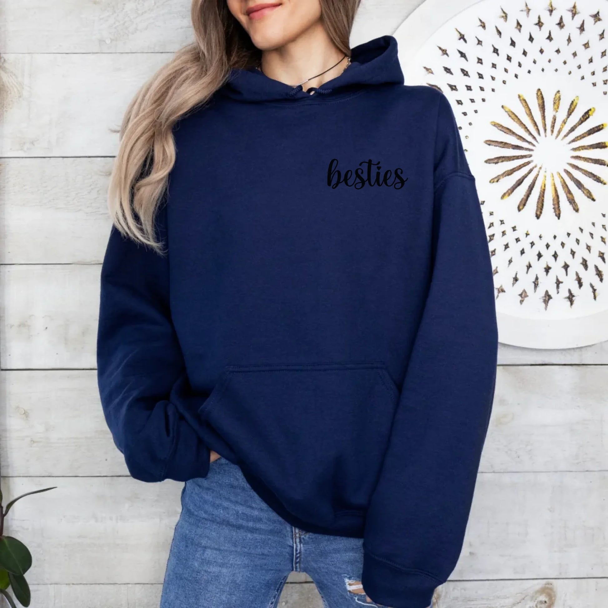 Printify Hoodie Bestie Personalisierbar Hoodie Bestie 8 Navy