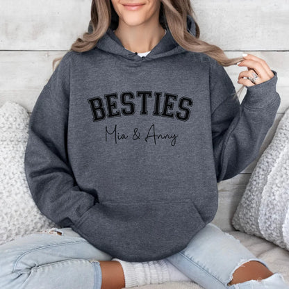 Printify Hoodie Bestie personalisierbar mit Namen Hoodie Bestie 6 Dark Heather