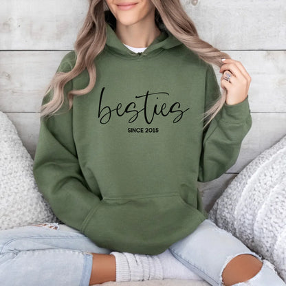 Printify Personalisierbarer Hoodie für Freundinnen Hoodie Bestie 5 Military Green