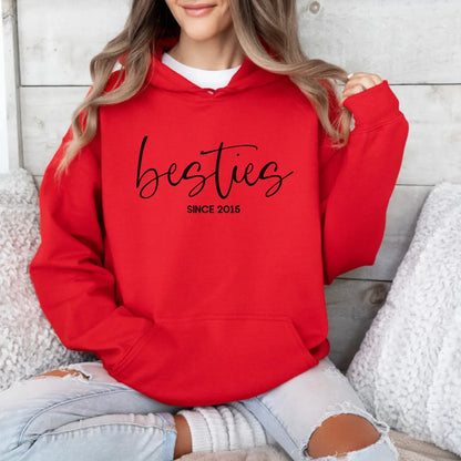 Printify Personalisierbarer Hoodie für Freundinnen Hoodie Bestie 5 Red