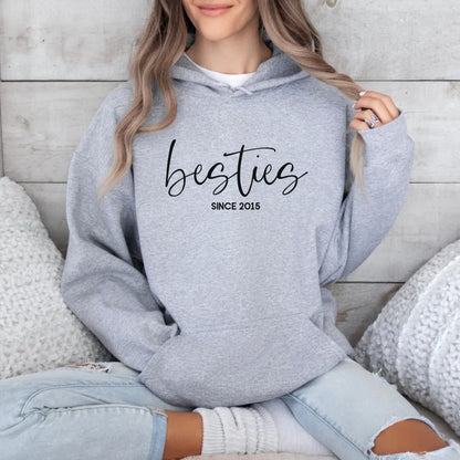 Printify Personalisierbarer Hoodie für Freundinnen Hoodie Bestie 5 Sport Grey