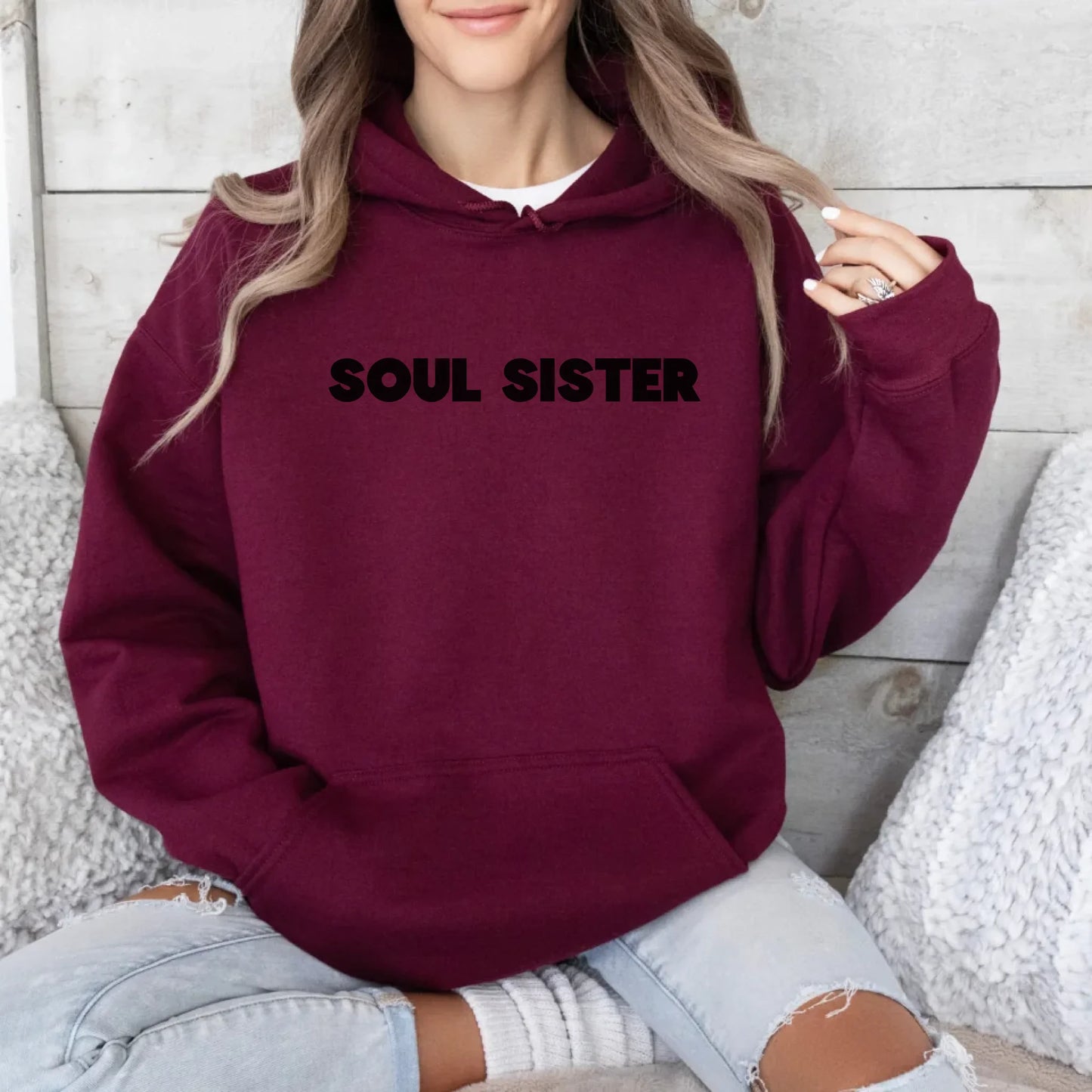 Printify Personalisierbarer Hoodie für beste Freudinnen Hoodie Bestie 4 Maroon