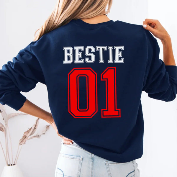 Personalisierbares Sweatshirt Bestie mit Zahlen