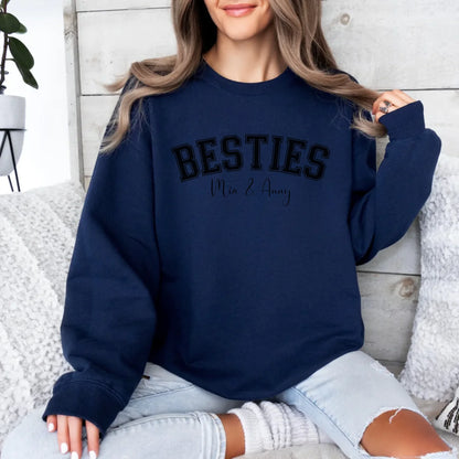 mamagibt Sweatshirt Bestie personalisierbar mit Namen Sweatshirts Bestie 3 Navy