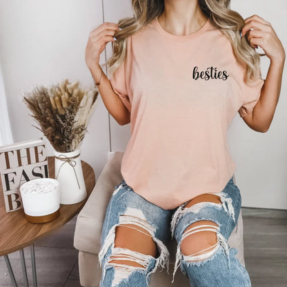 mamagibt T-Shirt Bestie Personalisierbar Bestie T-Shirt 7 Heather Peach