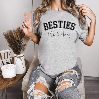 mamagibt T-Shirt Bestie personalisierbar mit Namen Bestie T-Shirt 3 Athletic Heather