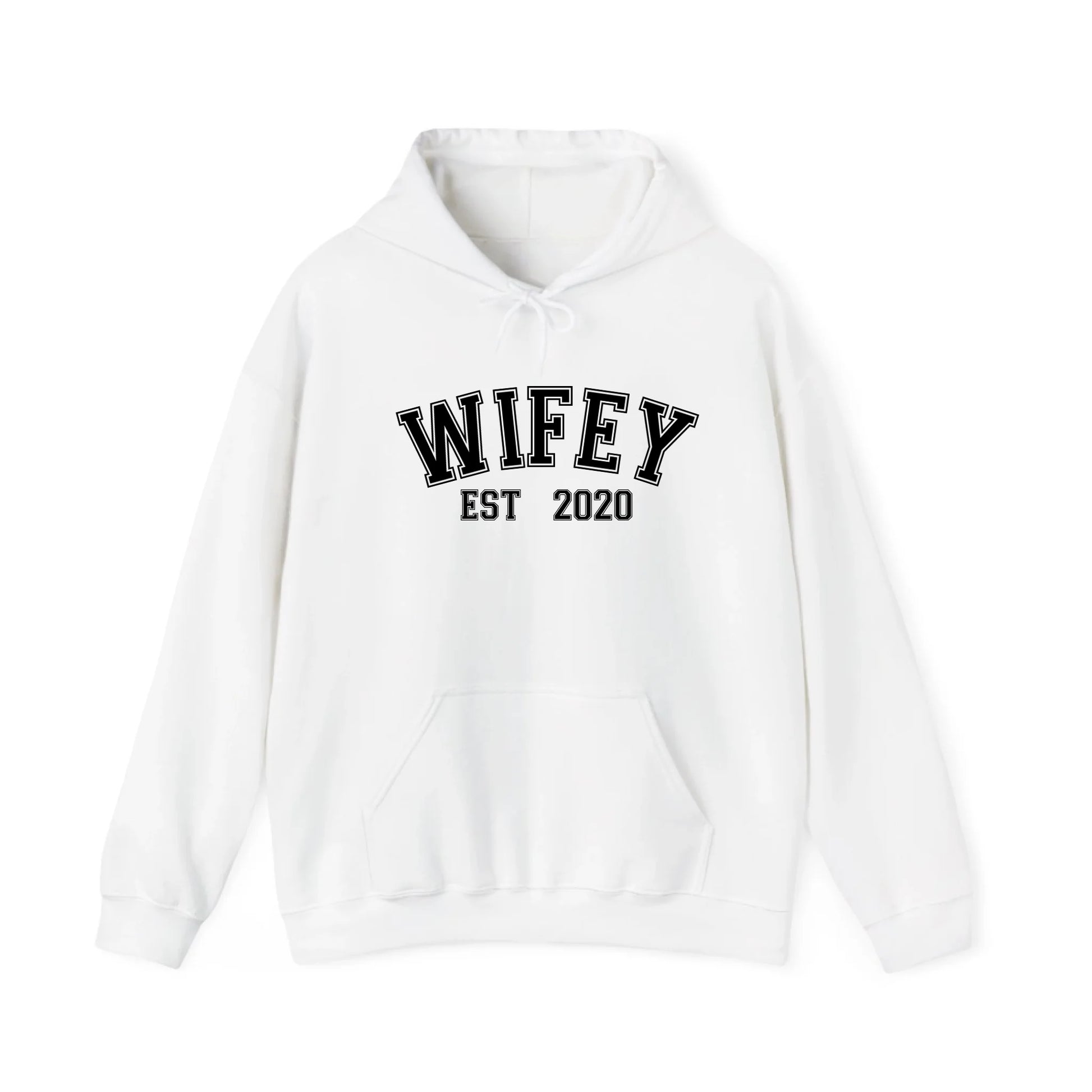 mamagibt Personalisierbarer Partner Hoodie – Wifey mit Datum