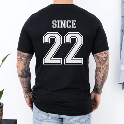 mamagibt Personalisiertes Partner T-Shirt mit Datum Hubby T-Shirt Couple hubby since Black