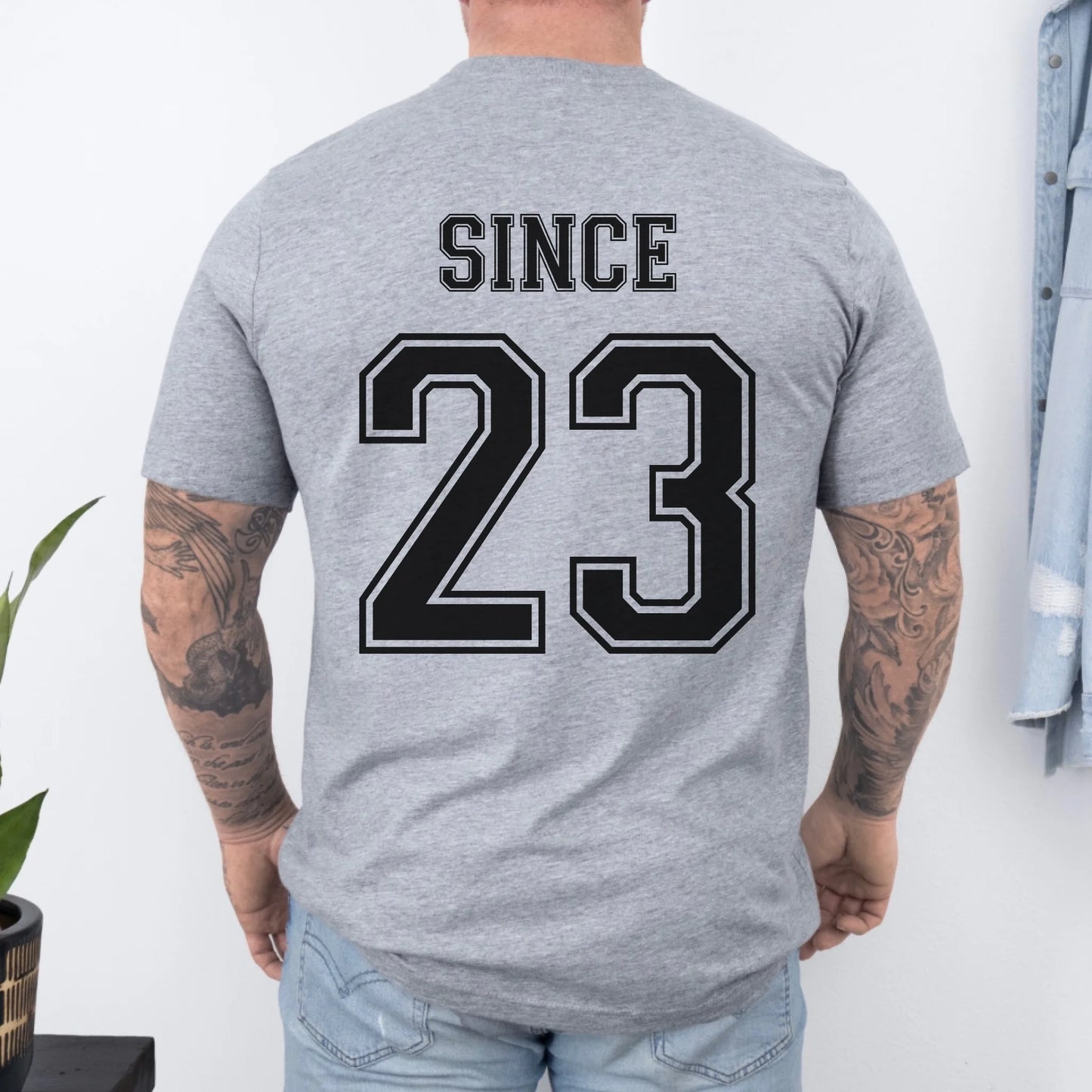 mamagibt Personalisiertes Partner T-Shirt mit Datum Hubby T-Shirt Couple hubby since Athletic Heather