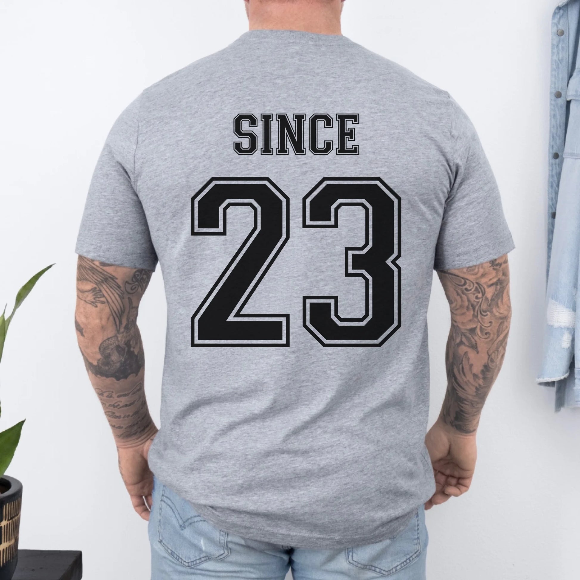 mamagibt Personalisiertes Partner T-Shirt mit Datum Hubby T-Shirt Couple hubby since Athletic Heather