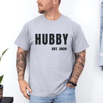 mamagibt Personalisiertes Partner T-Shirt Hubby T-Shirt Couple Hubby Athletic Heather