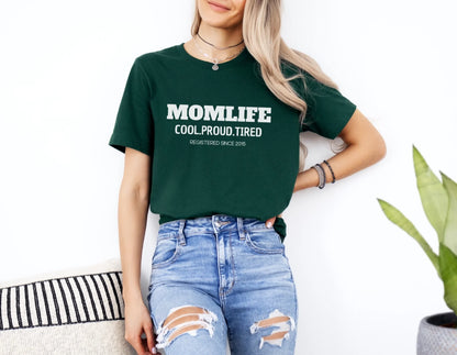 mamagibt Mama T-Shirt Momlife personalisiert Mama T-Shirt momlife personalisiert Forest Green