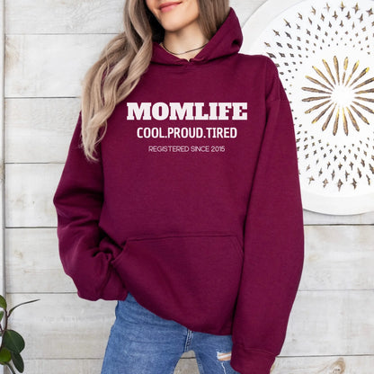 mamagibt Mama Hoodie Momlife personalisiert mit Datum Mama Hoodie Momlife personalisiert mit Datum Maroon