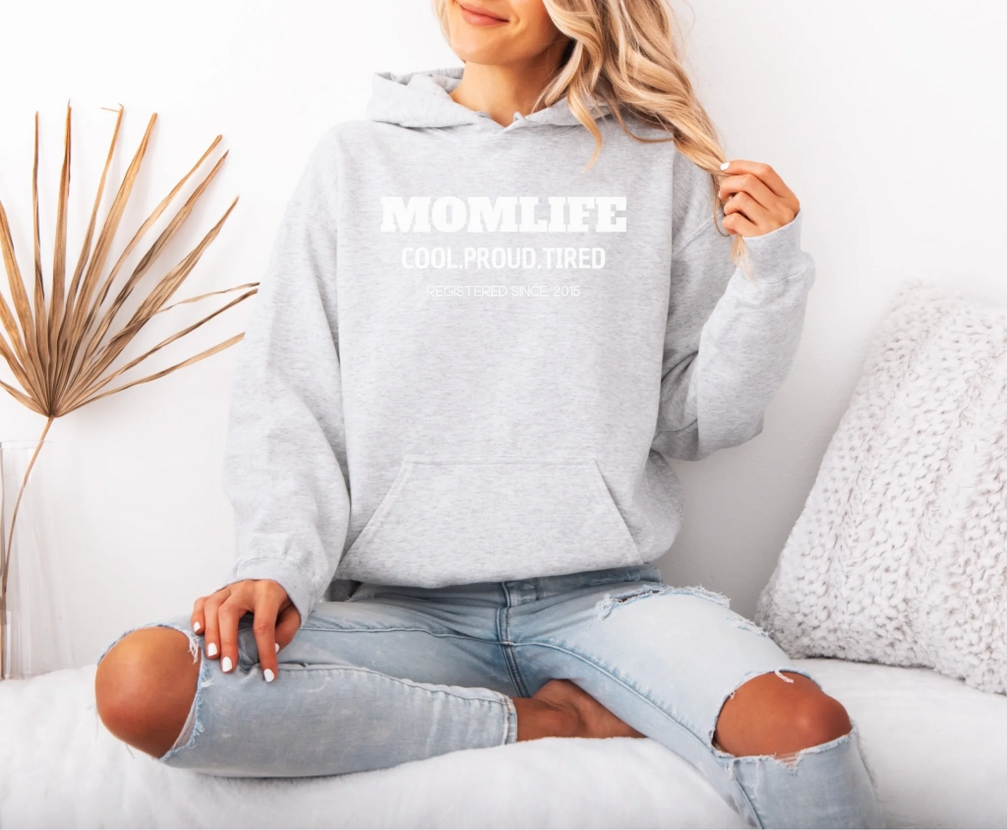 mamagibt Mama Hoodie Momlife personalisiert mit Datum Mama Hoodie Momlife personalisiert mit Datum Ash