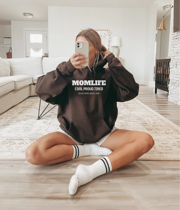 Mama Hoodie Momlife personalisiert mit Datum