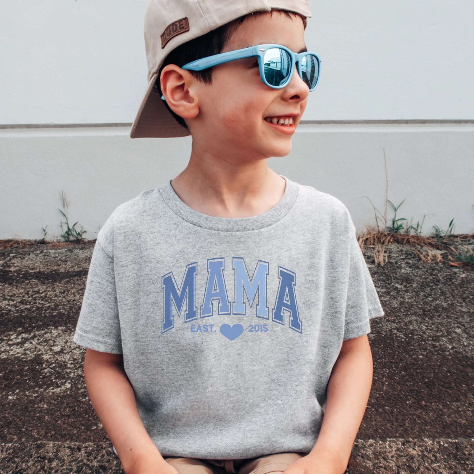 mamagibt T-Shirt Mama und Ich Blau T-Shirt Mama und ich Blau Sport Grey