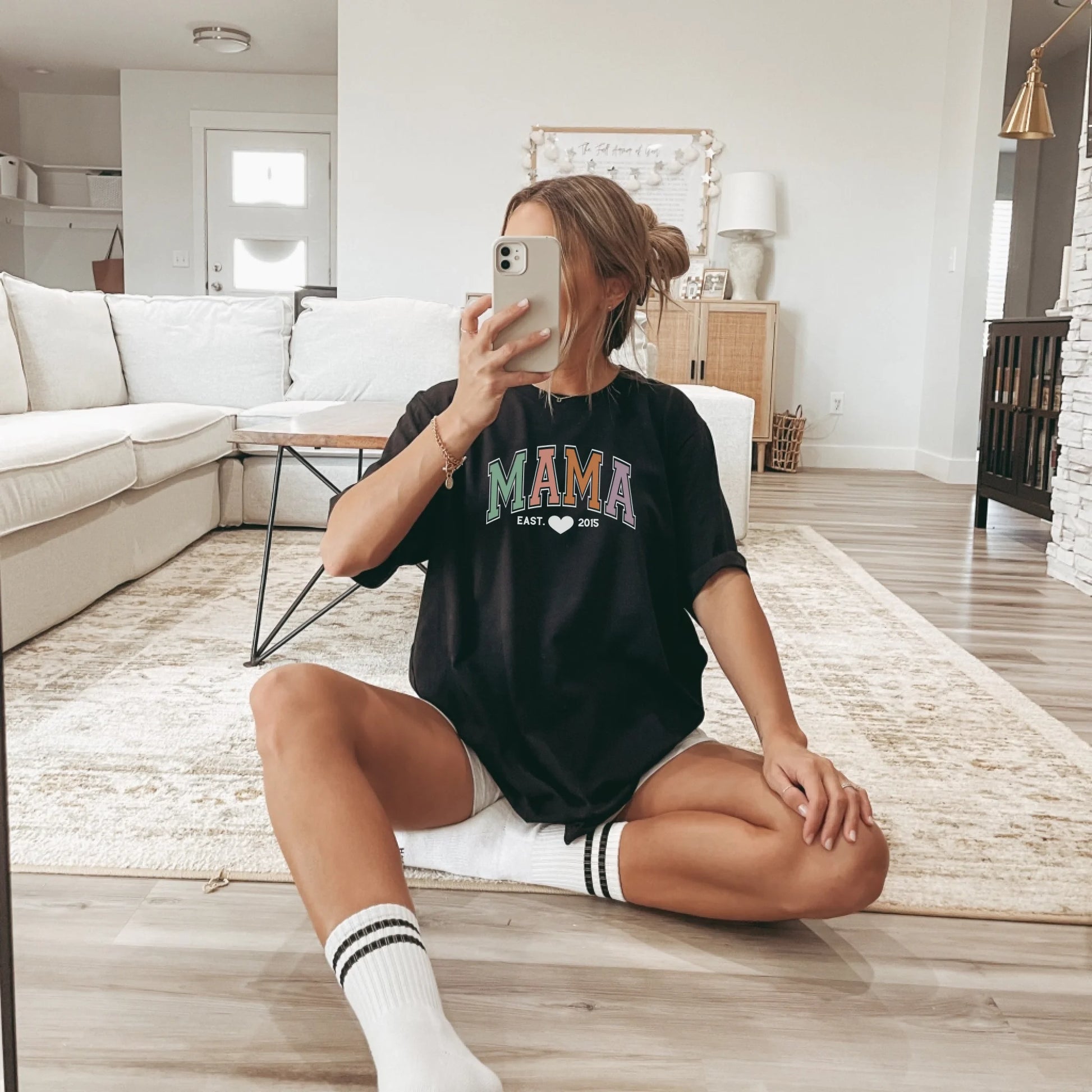 mamagibt T-Shirt Mama und Mini Aspen Sky T-Shirt Mama und Mini Aspen Sky Black