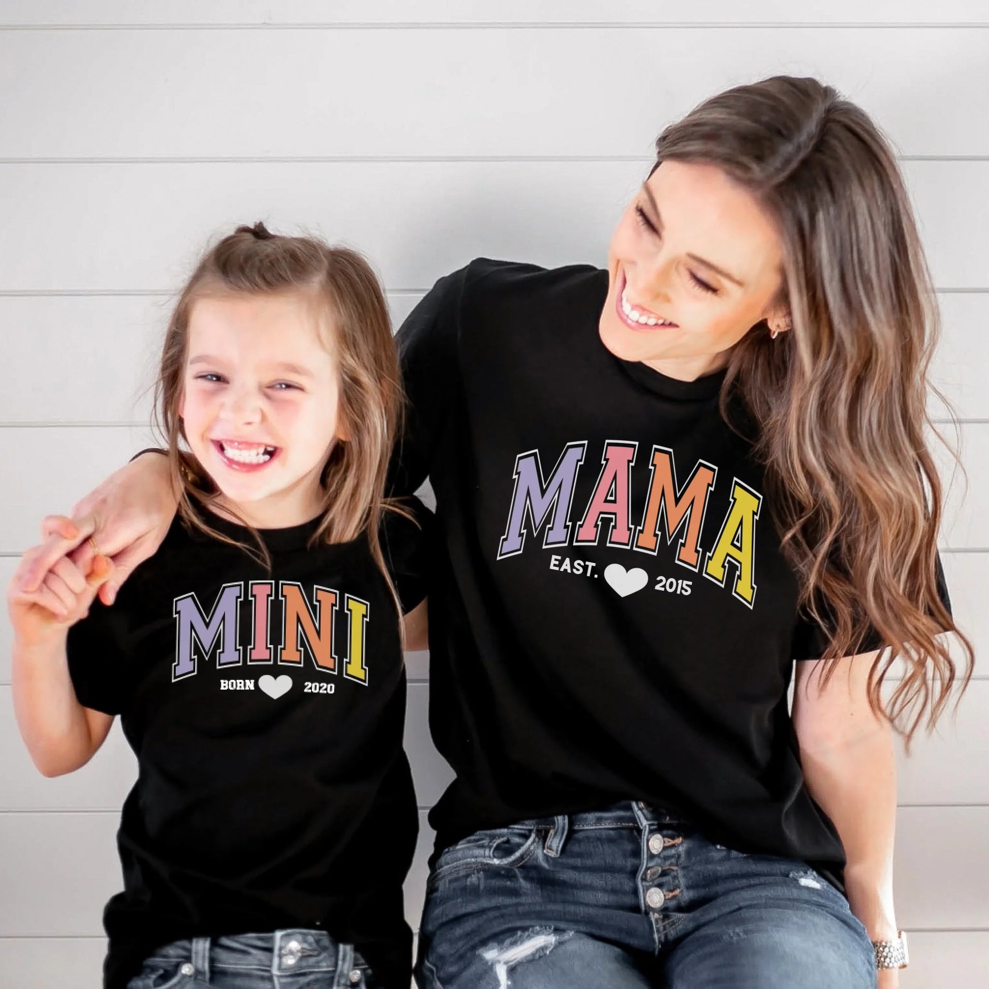 mamagibt T-Shirt Mama und Mini Pastell T-Shirt Mama und Mini Pastell Black
