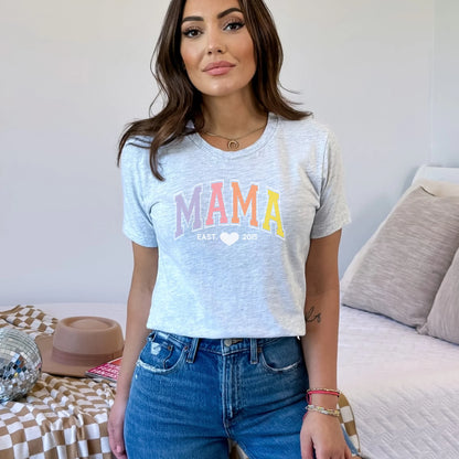 mamagibt T-Shirt Mama und Mini Pastell T-Shirt Mama und Mini Pastell Sport Grey