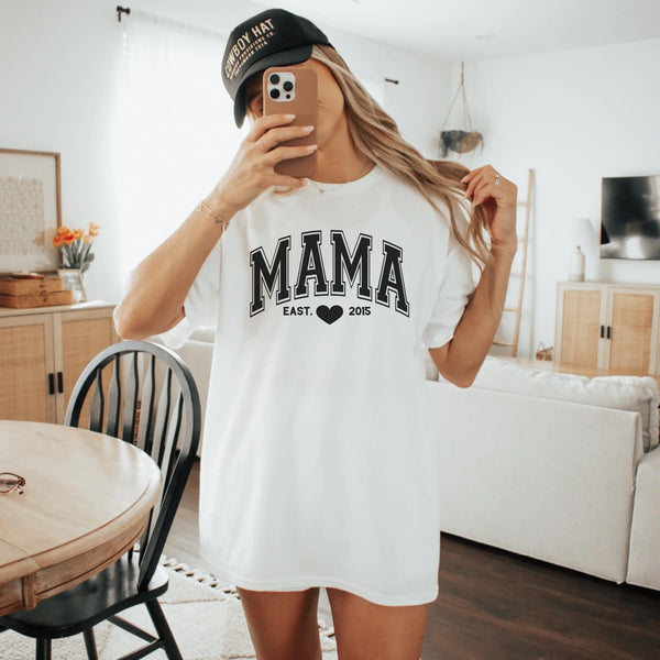 T-Shirt Mama und Mini Schwarz