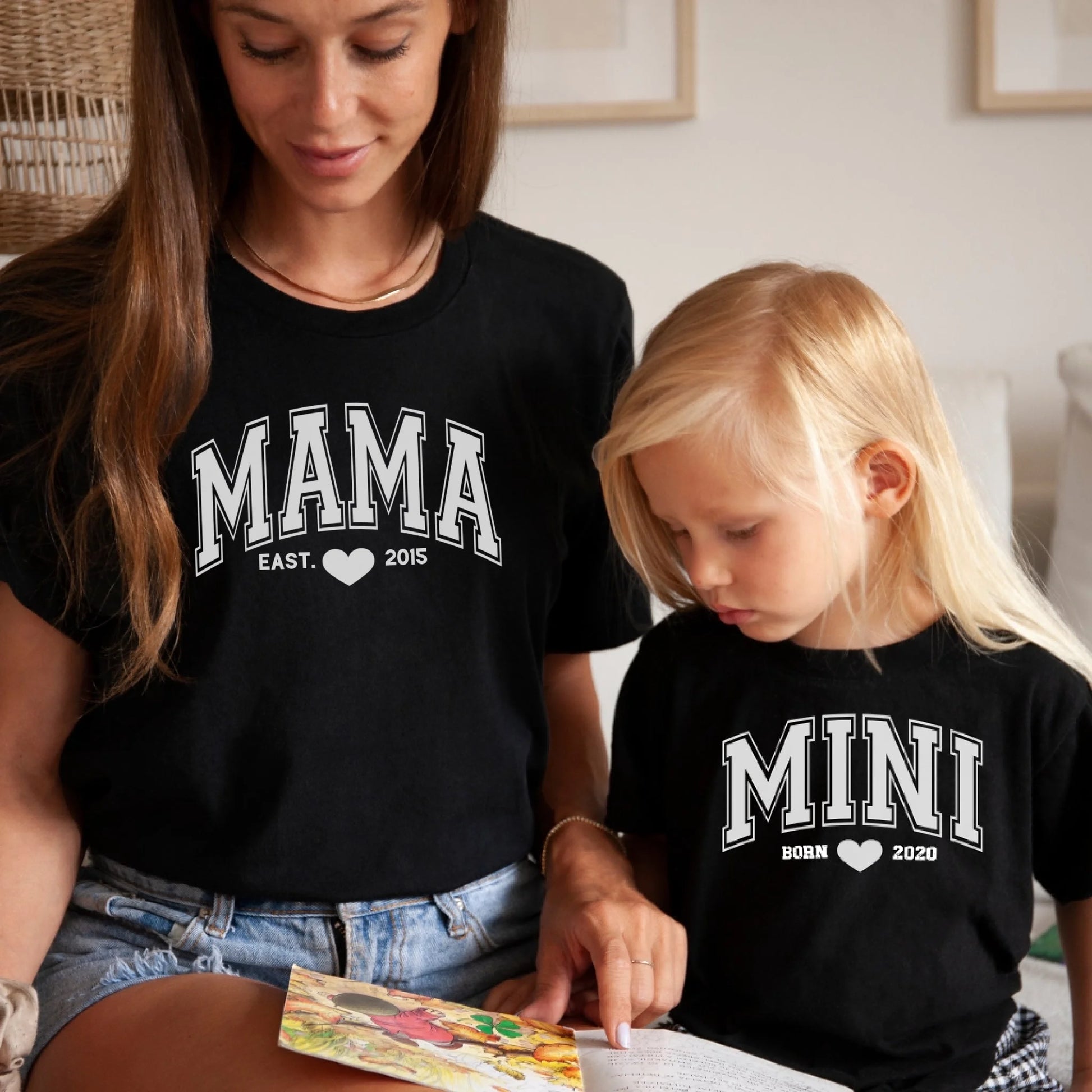 mamagibt T-Shirt für Mama und Mini Weiß T-Shirt für Mama und Mini Weiß Black