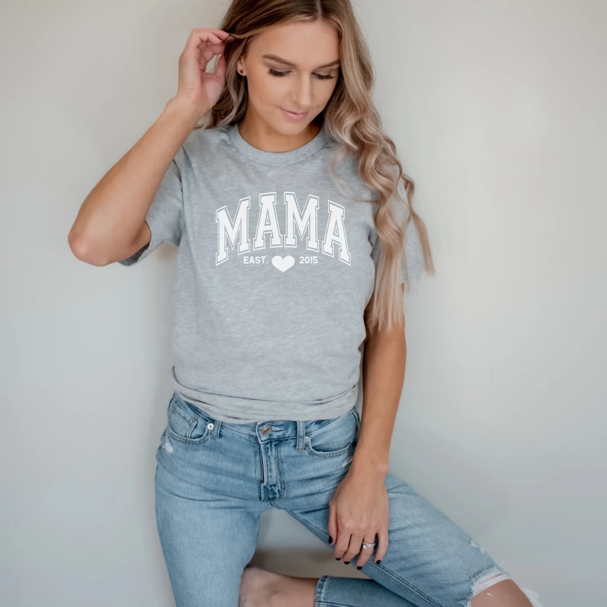 mamagibt T-Shirt für Mama und Mini Weiß T-Shirt für Mama und Mini Weiß Sport Grey