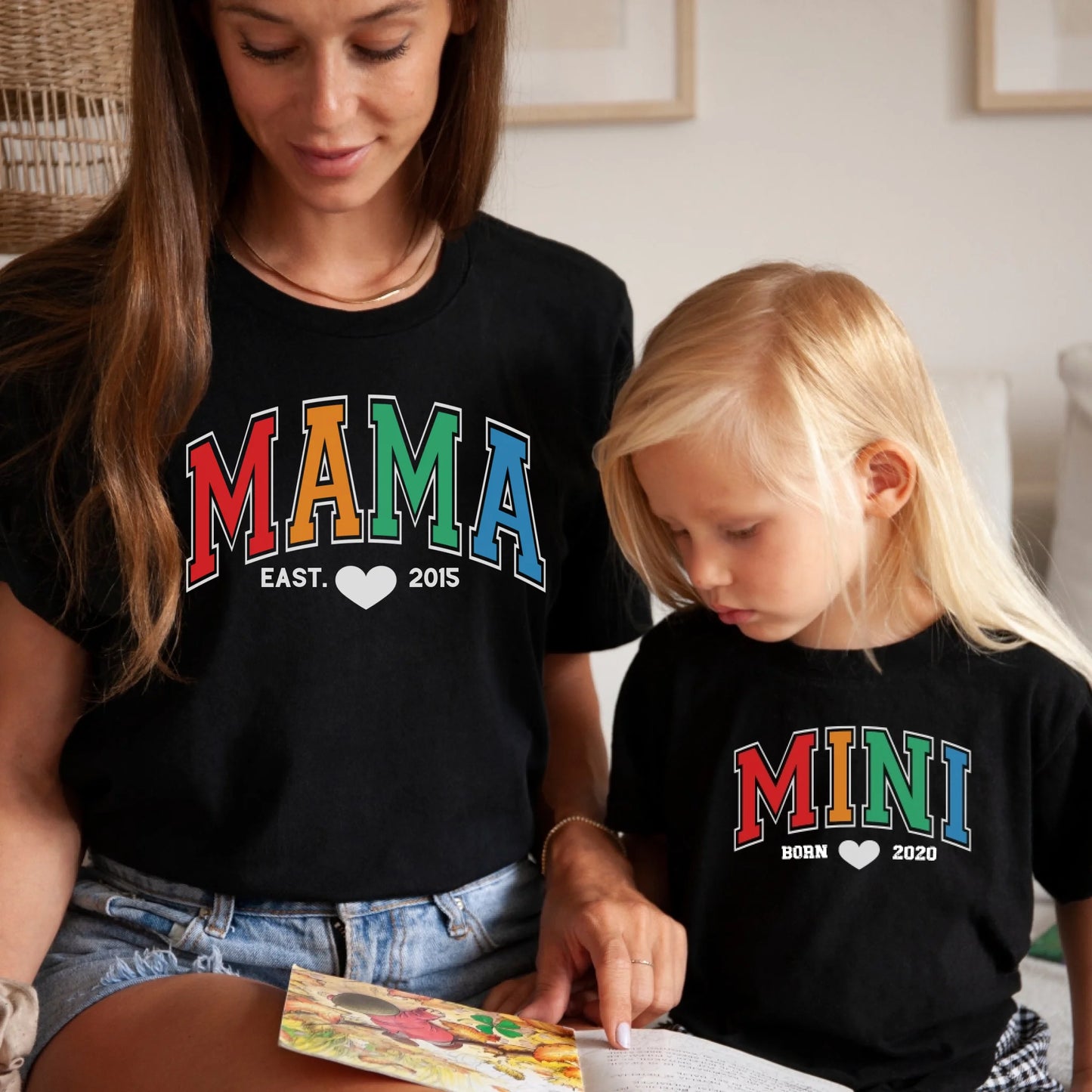 mamagibt T-Shirt Mama und Mini Bunt T-Shirt Mama und Mini Bunt Black