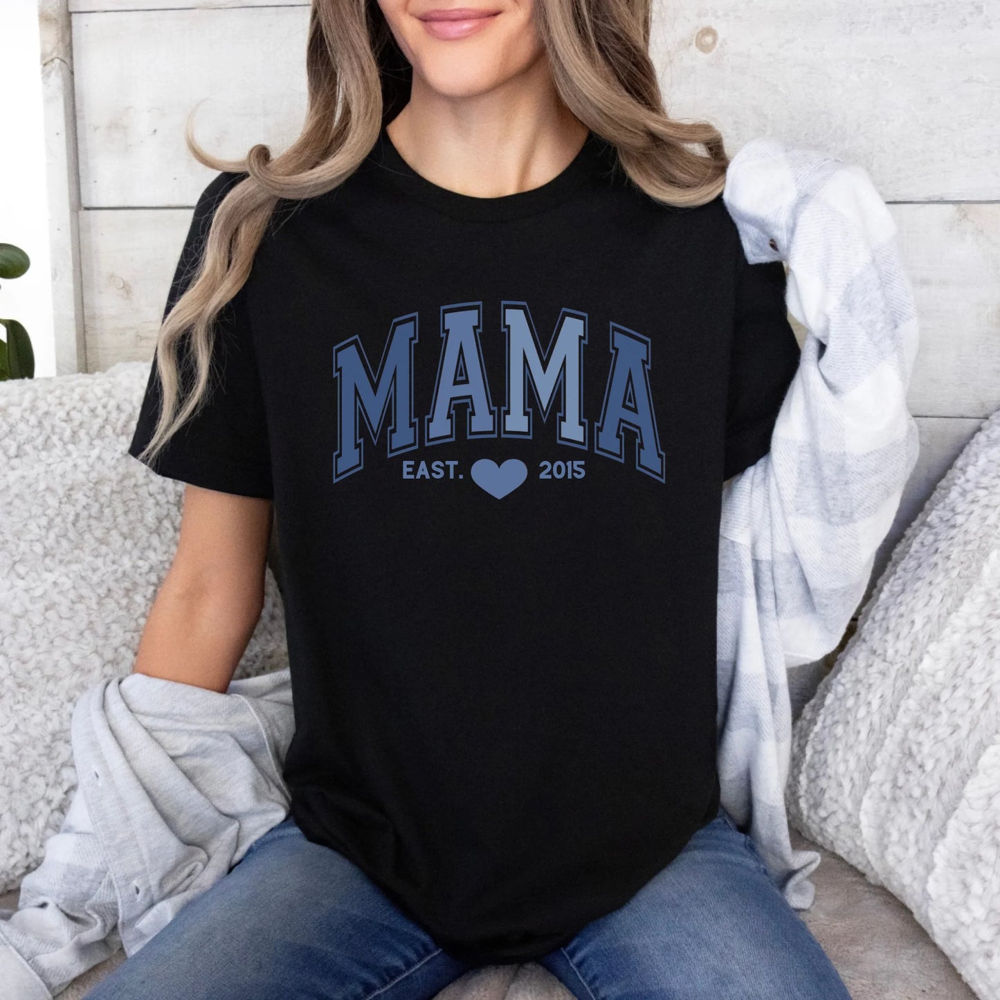 mamagibt T-Shirt Mama und Mini Blau T-Shirt Mama und Mini Blau Black