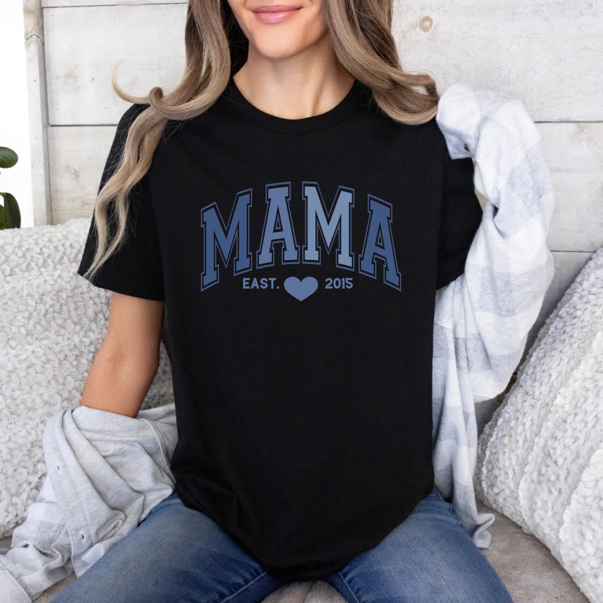 mamagibt T-Shirt Mama und Mini Blau T-Shirt Mama und Mini Blau Black