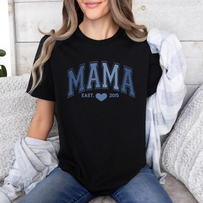 mamagibt T-Shirt Mama und Mini Blau T-Shirt Mama und Mini Blau Black
