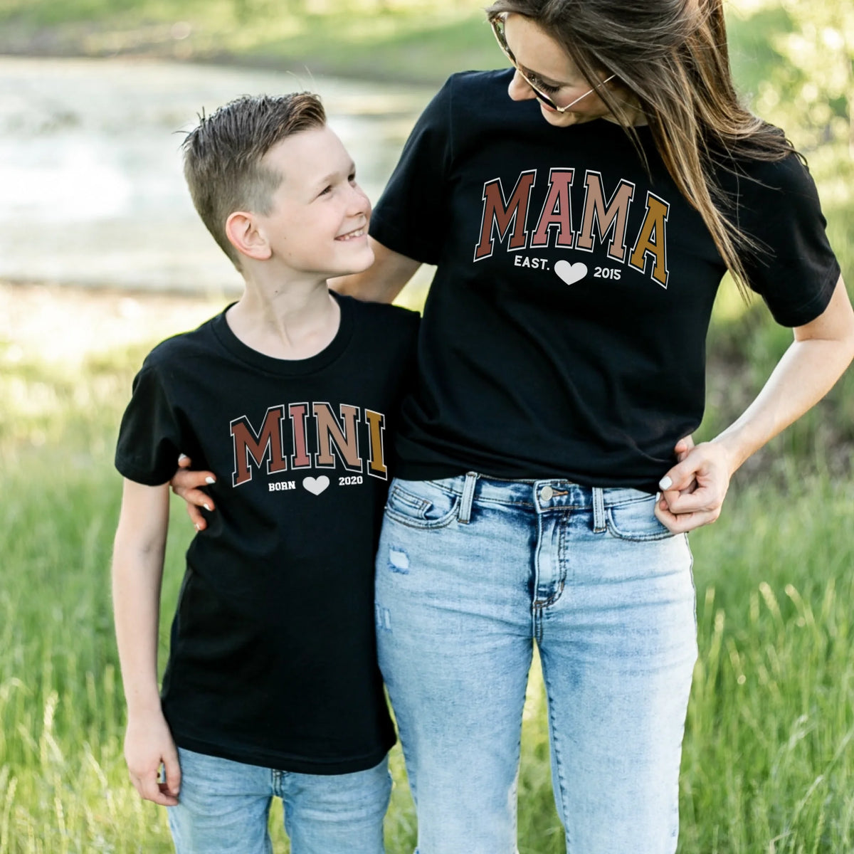 mamagibt T-Shirt Mama und Mini Oxford Dunes T-Shirt Mama und Mini Oxford Dunes Black