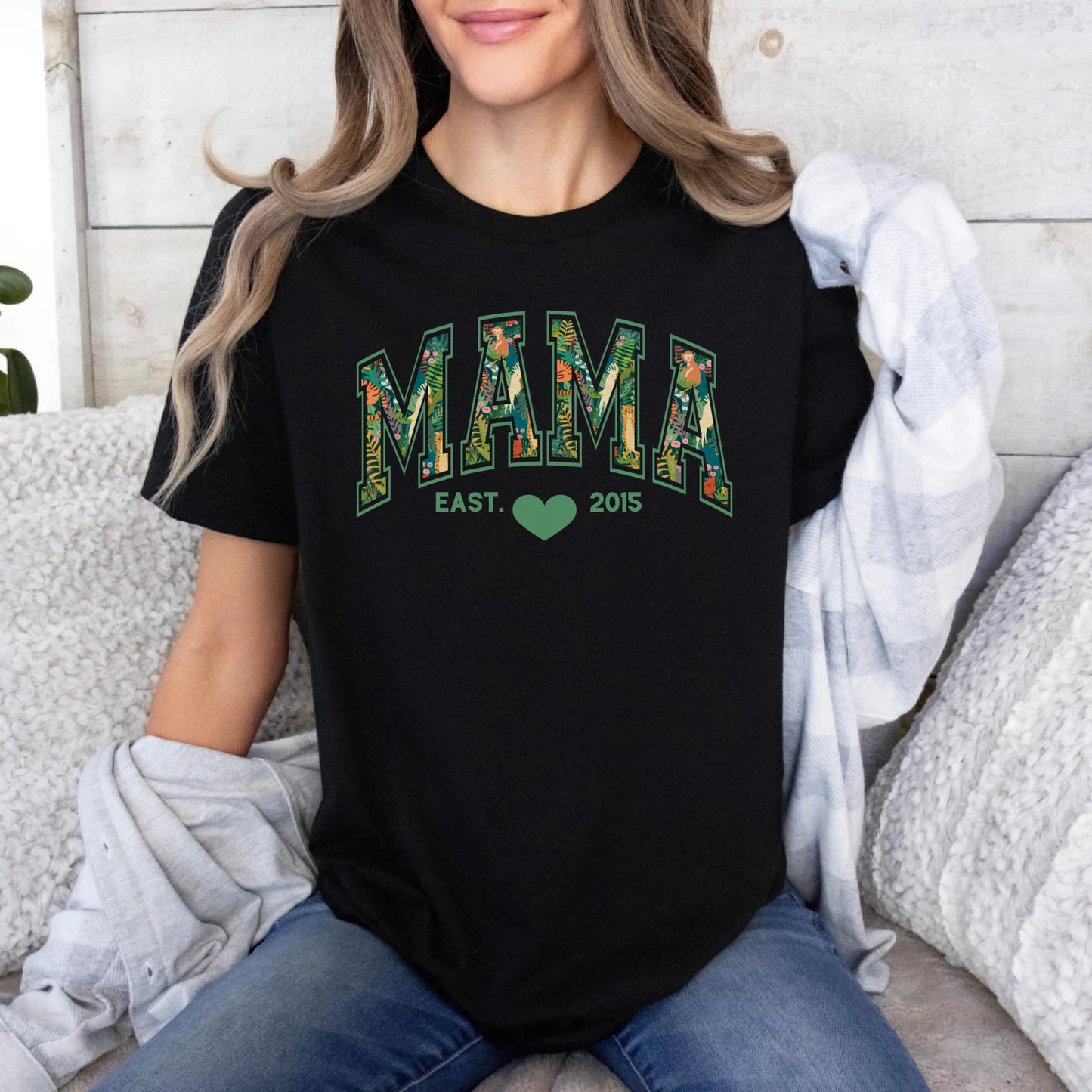 mamagibt T-Shirt Mama und Mini Dschungel T-Shirt Mama und Mini Dschungel Black