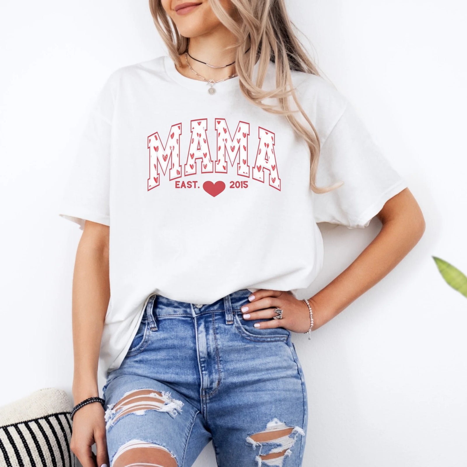 mamagibt T-Shirt Mama und Mini Herzchen T-Shirt Mama und Mini Herzchen White