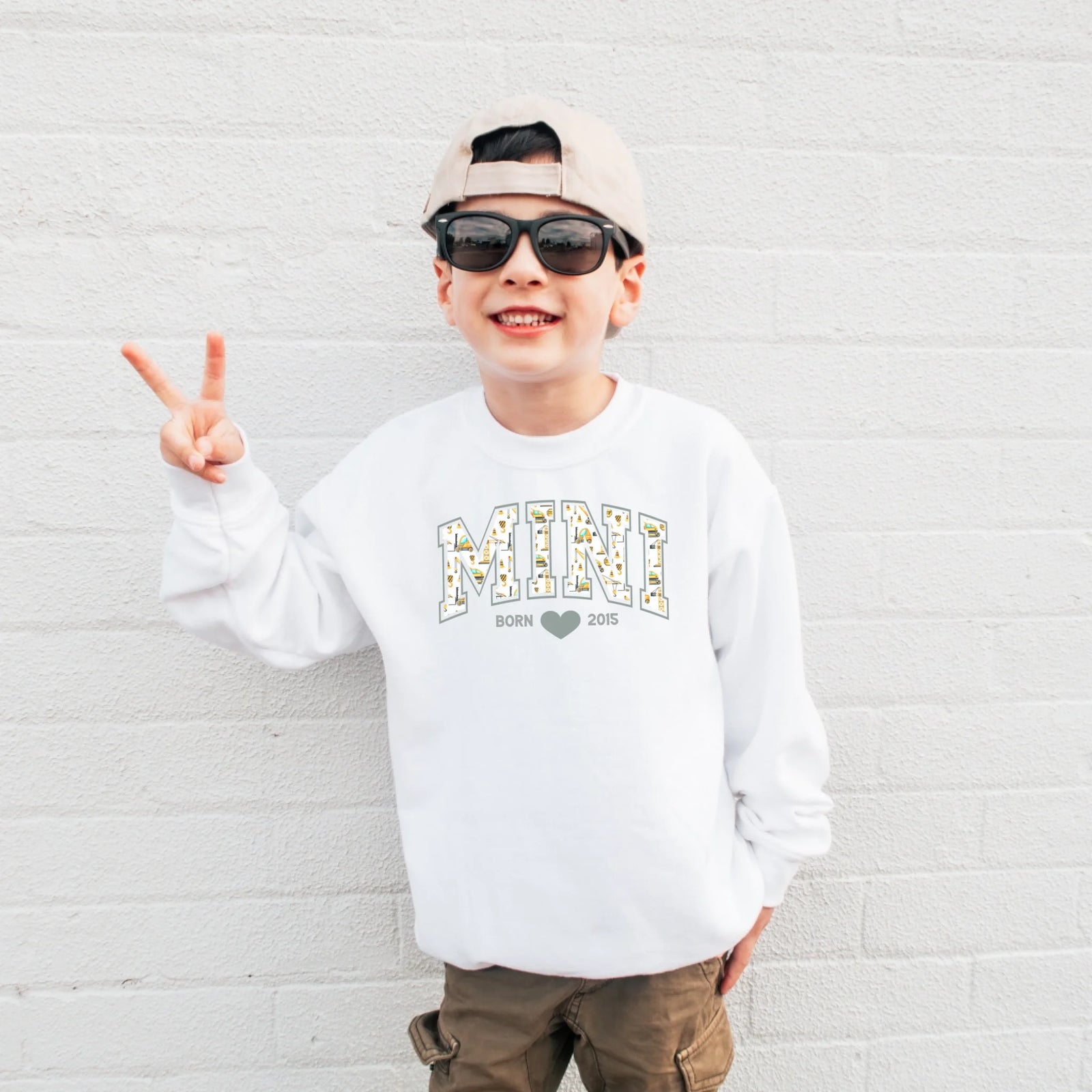 mamagibt Sweatshirt Kinder Mama und Ich Bagger Sweatshirt Kinder Mama und Ich Bagger Arctic White