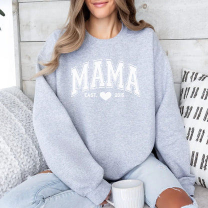 mamagibt Sweatshirt Mama und Mini Weiß Sweatshirt Mama und Mini Weiß Sport Grey