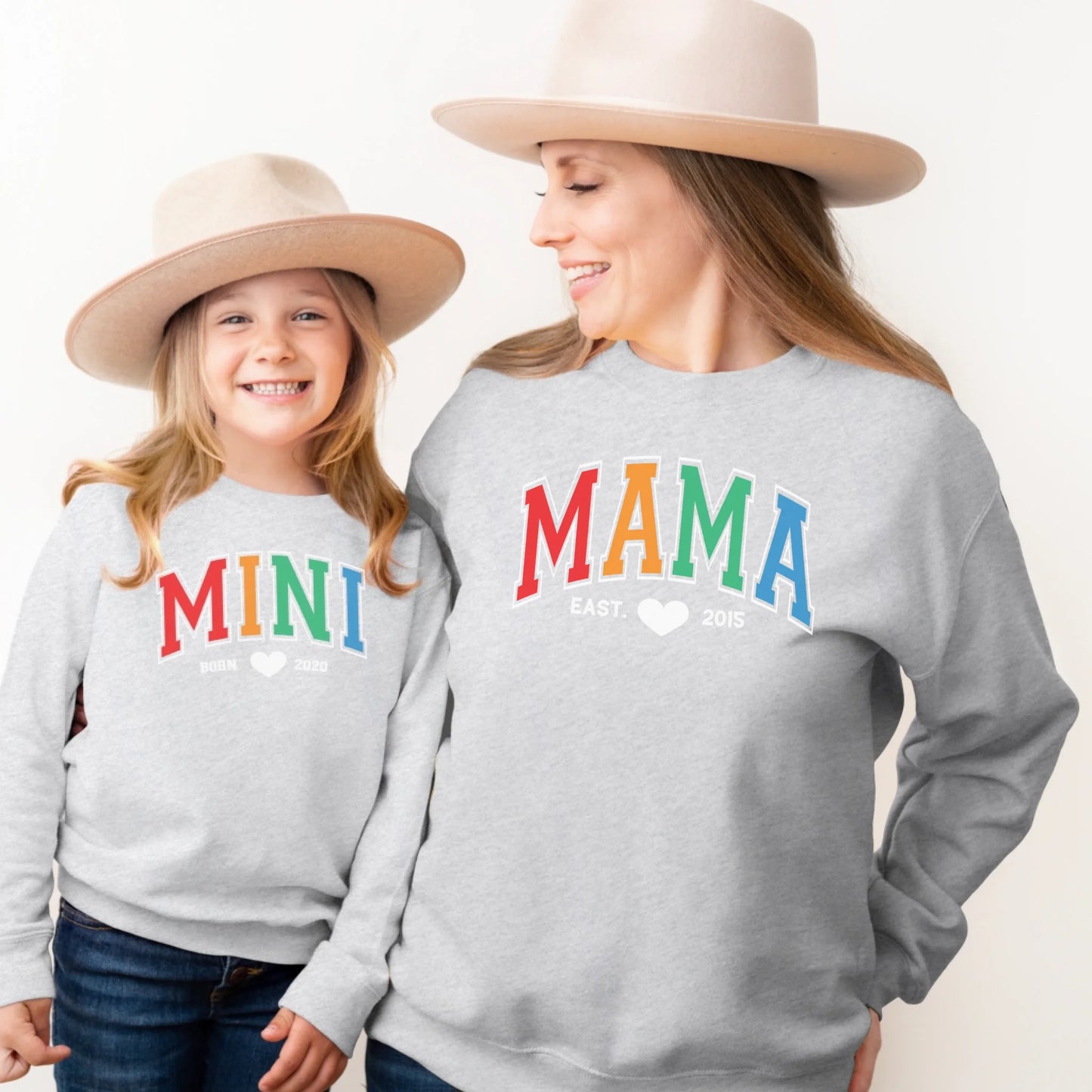 mamagibt Sweatshirt Mama und Mini Bunt Sweatshirt Mama und Mini Bunt Sport Grey