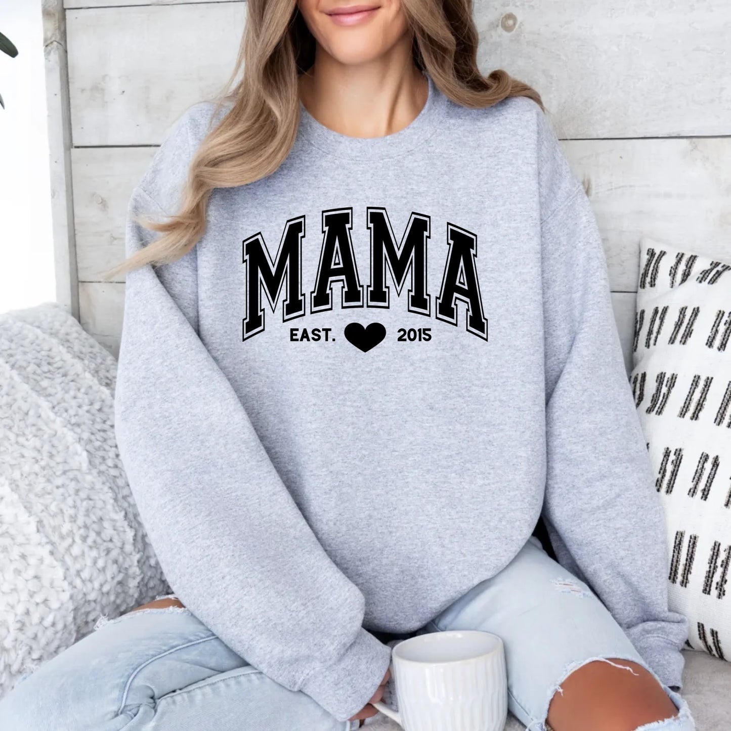 mamagibt Sweatshirt Mama und Mini Schwarz Sweatshirt Mama und Mini Schwarz Sport Grey