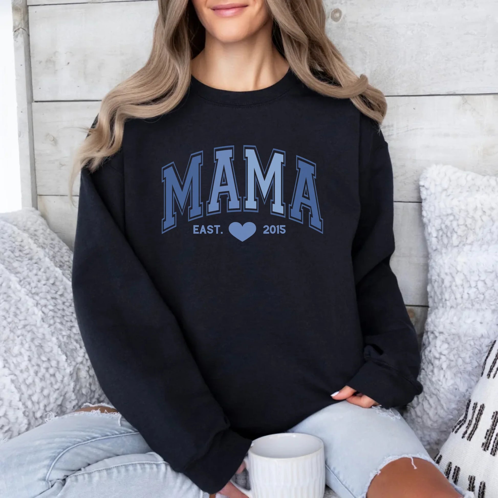 mamagibt Sweatshirt Mama und Mini Blau Sweatshirt Mama und Mini Blau Black