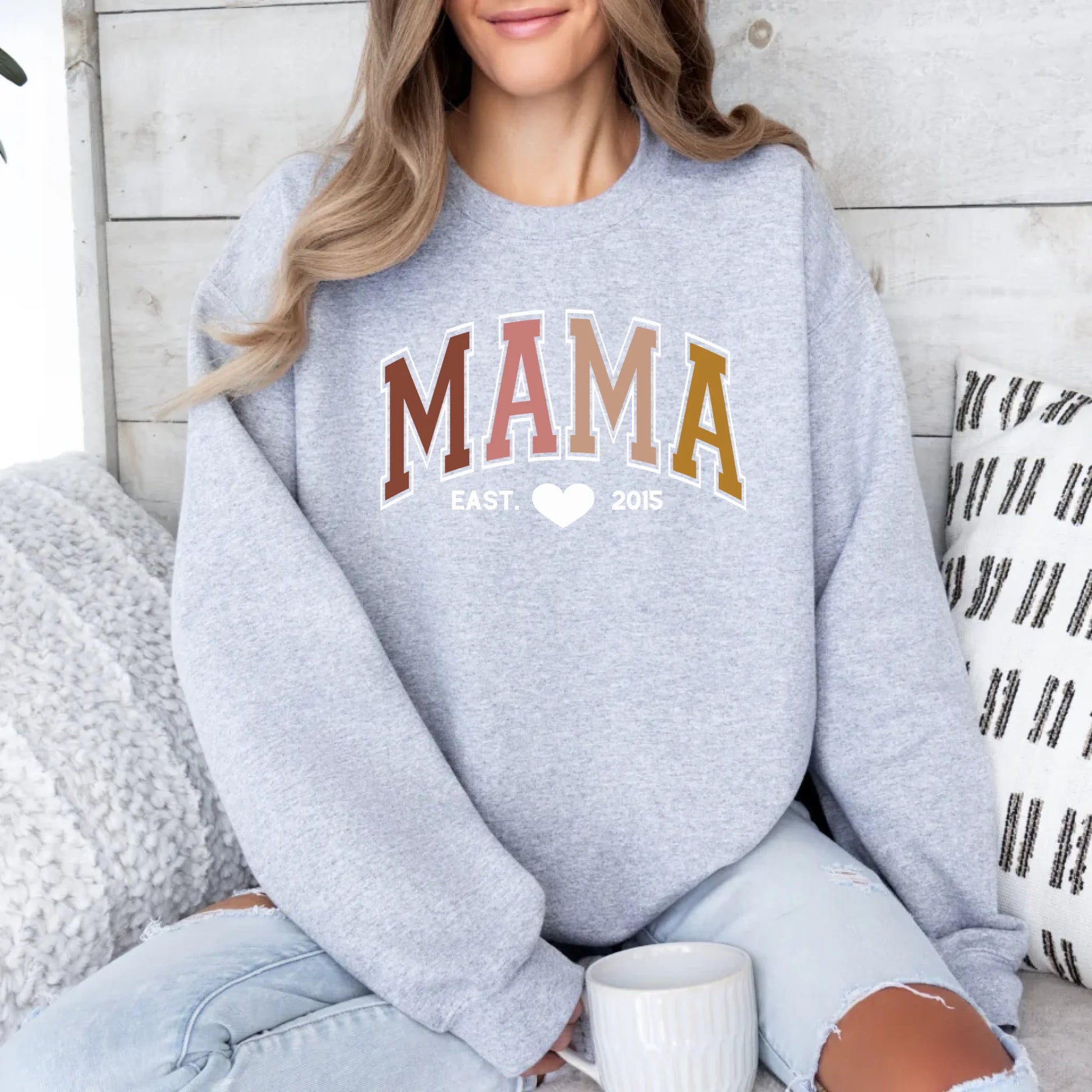 mamagibt Sweatshirt Mama und Mini Oxford Dunes Sweatshirt Mama und Mini Oxford Dunes Sport Grey