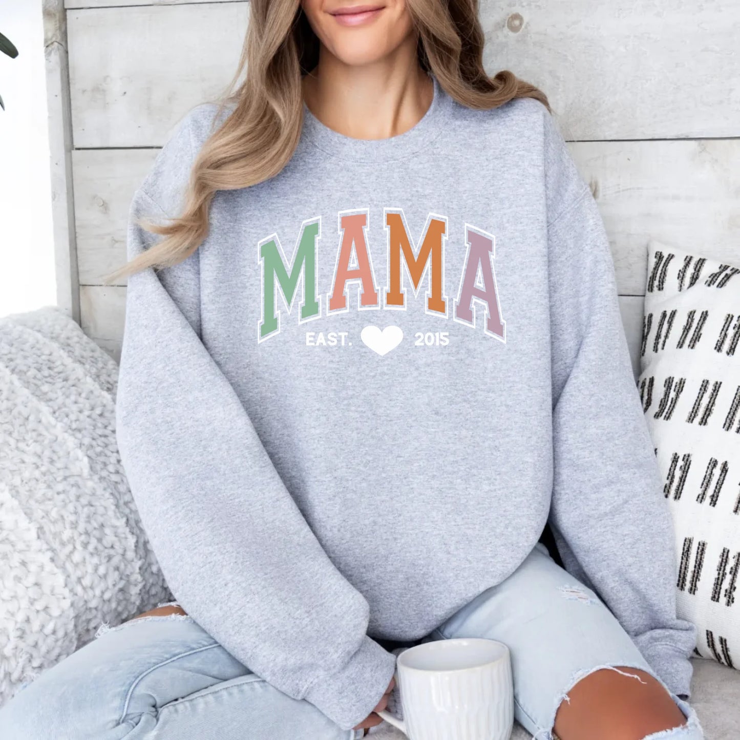 mamagibt Sweatshirt Mama und Mini Aspen Sky Sweatshirt Mama und Mini Aspen Sky Sport Grey