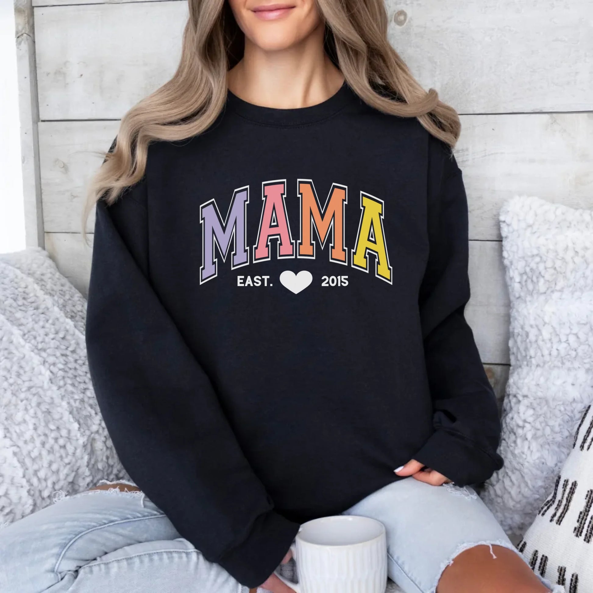 mamagibt Sweatshirt Mama und Mini Pastell Sweatshirt Mama und Mini Pastell Black