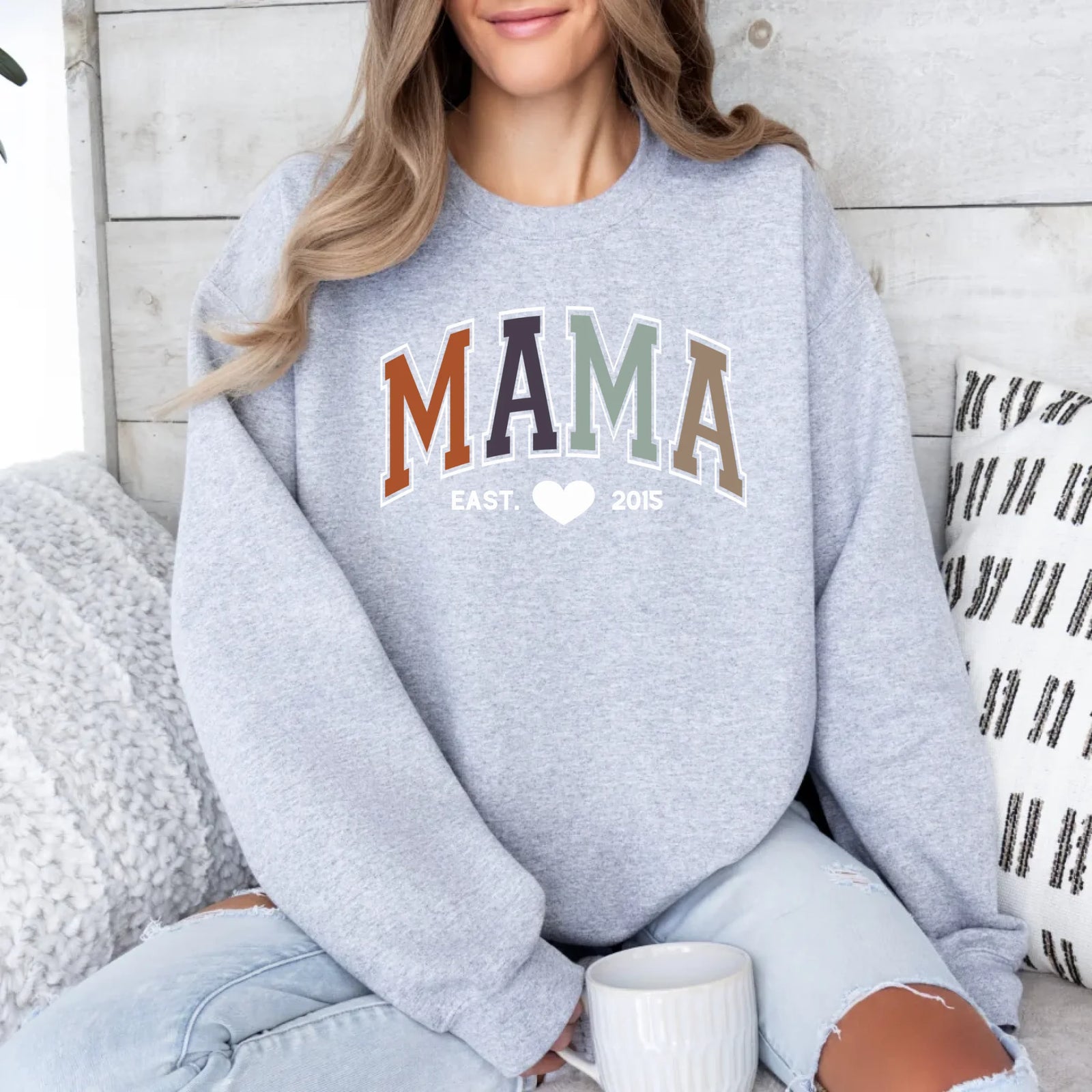 mamagibt Sweatshirt Mama und Mini Brooklyn Earth Sweatshirt Mama und Mini Brooklyn Earth Sport Grey