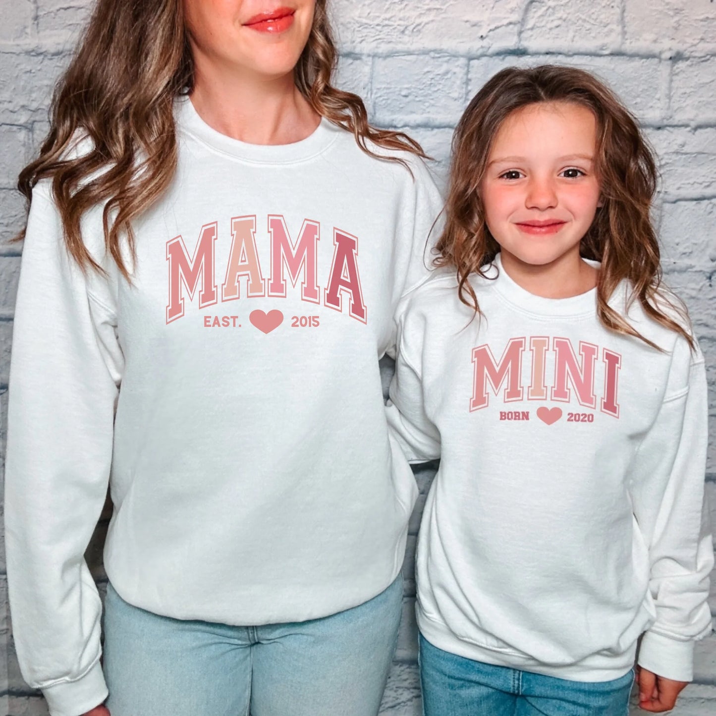 mamagibt Sweatshirt Mama und Mini Pink Sweatshirt Mama und Mini Pink White