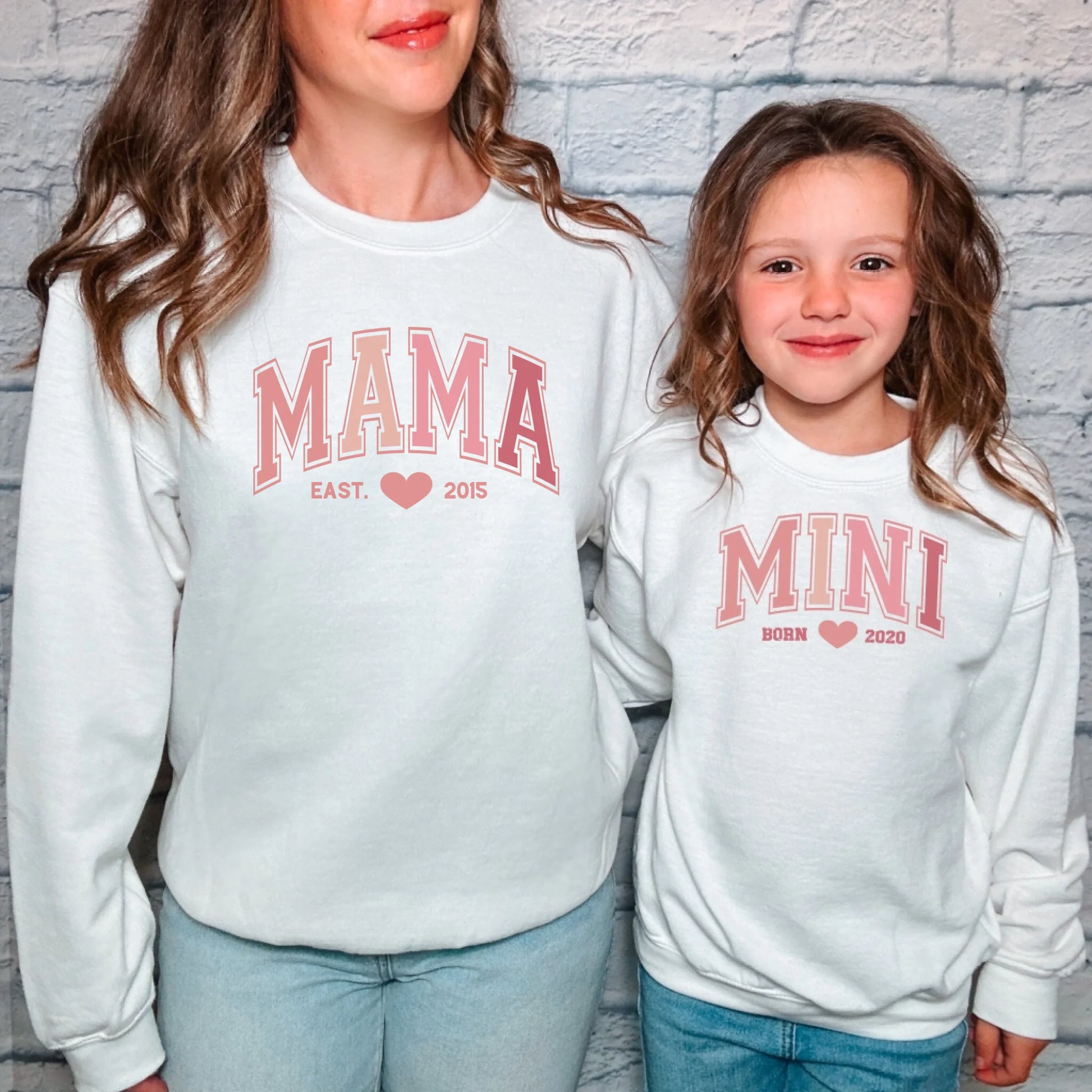 mamagibt Sweatshirt Mama und Mini Pink Sweatshirt Mama und Mini Pink White