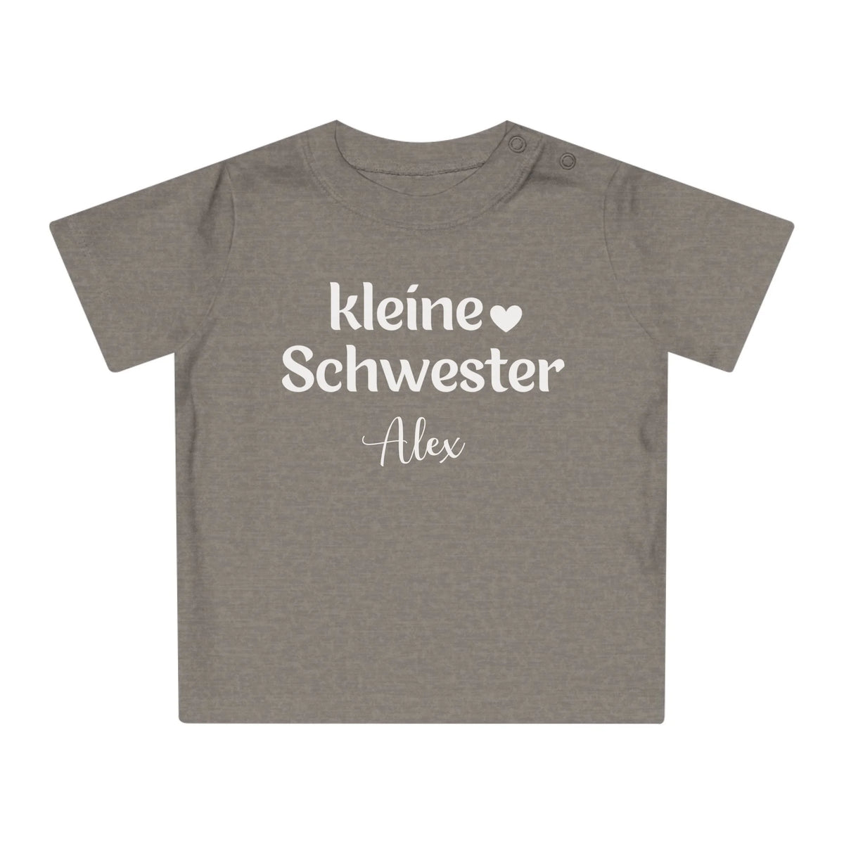 mamagibt T-Shirt Baby kleine Schwester T-Shirt Baby kleine Schwester Heather Grey Melange