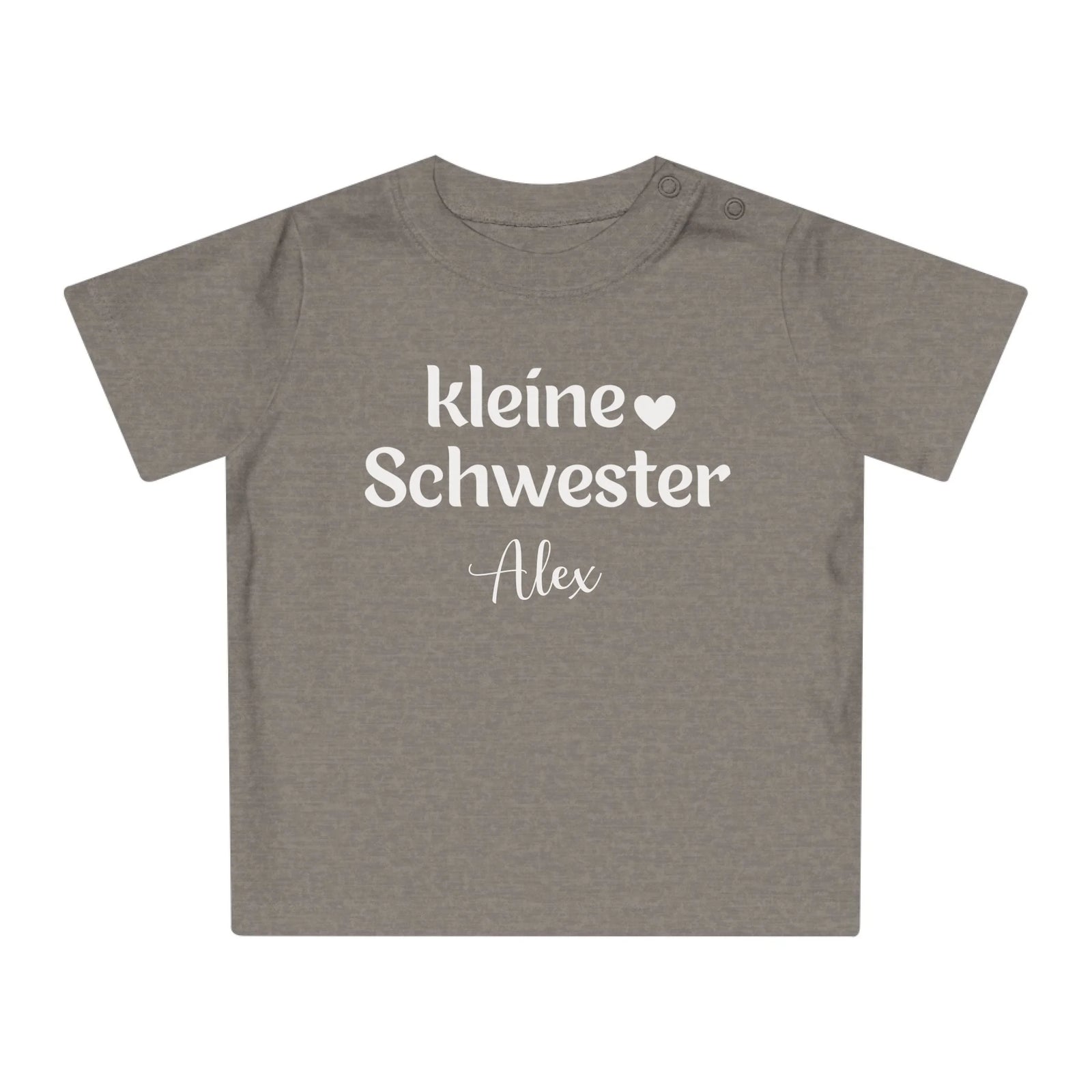 mamagibt T-Shirt Baby kleine Schwester T-Shirt Baby kleine Schwester Heather Grey Melange