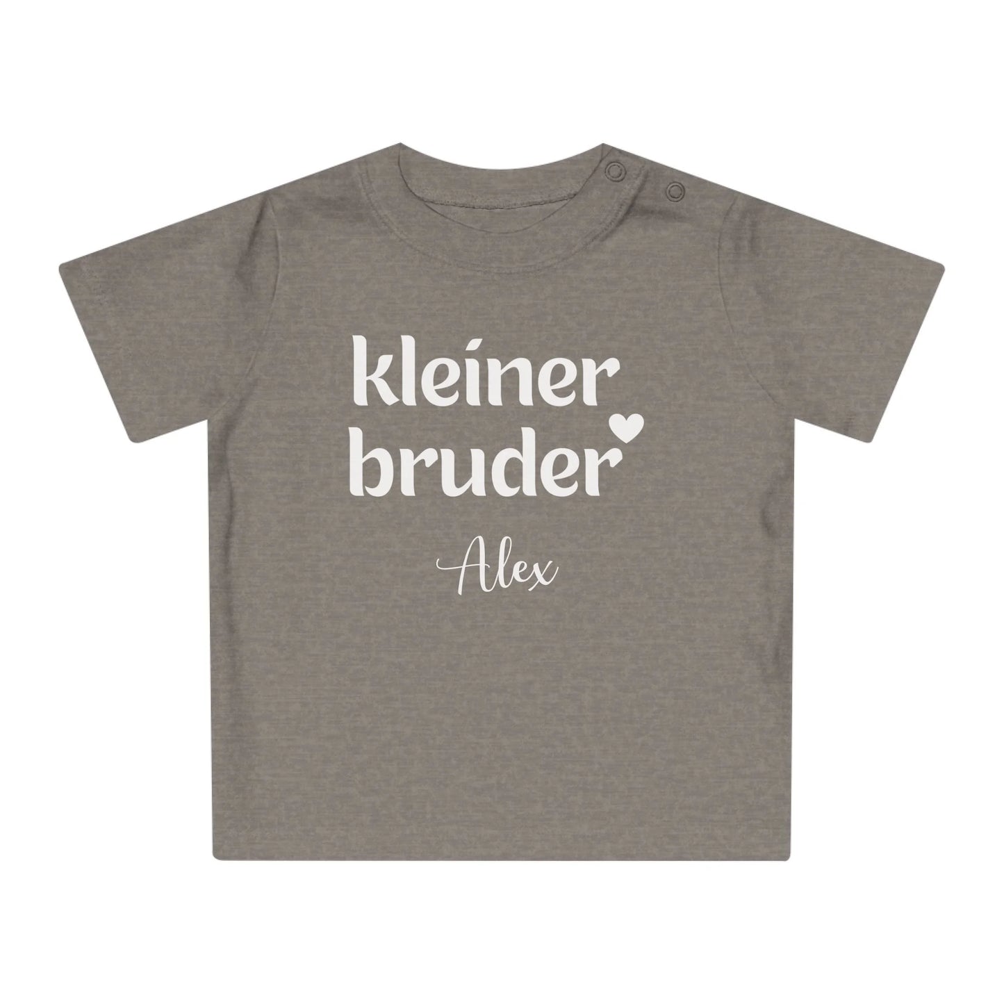 mamagibt Baby T-Shirt kleiner Bruder Baby T-Shirt kleiner Bruder Heather Grey Melange