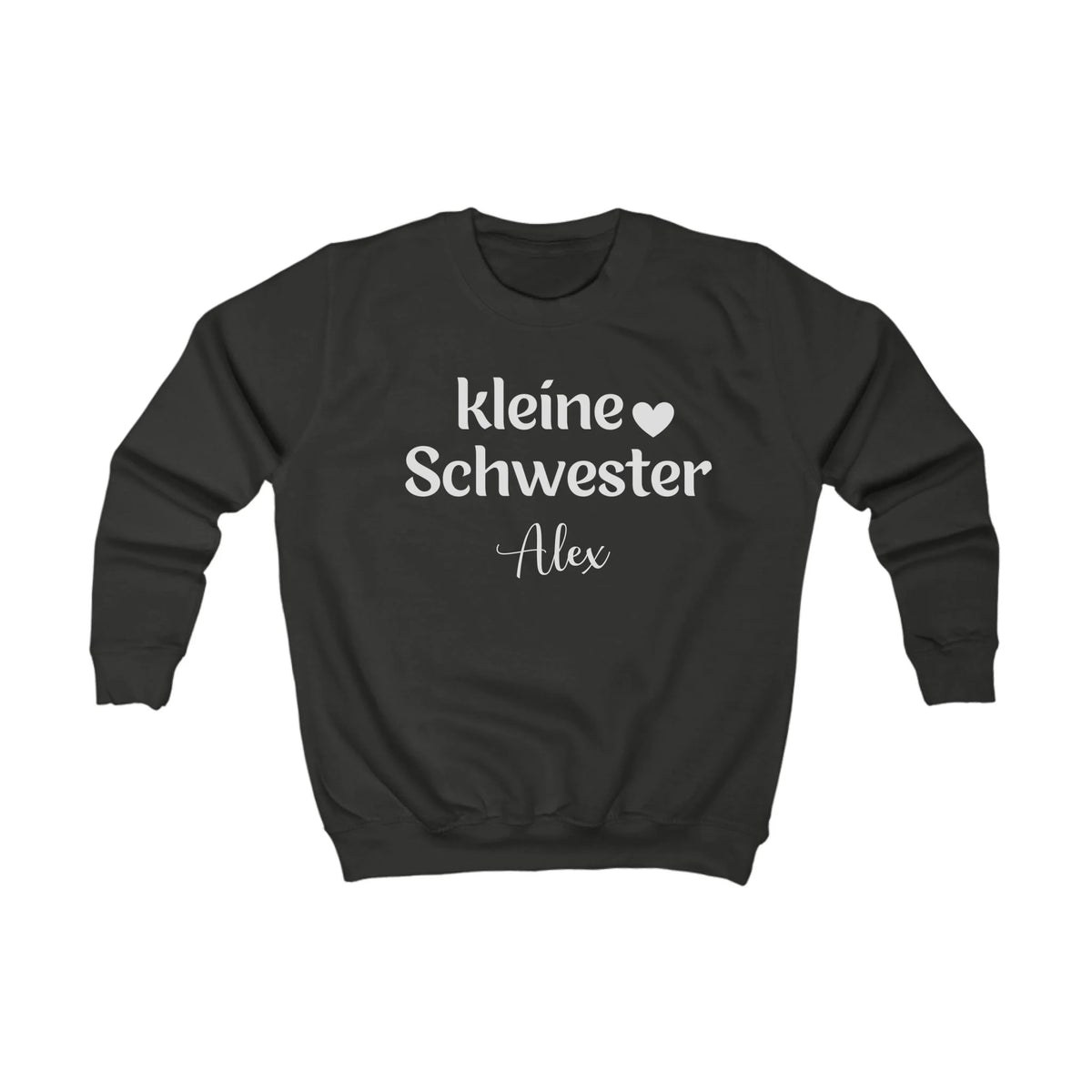 mamagibt Kinder Sweatshirt kleine Schwester Kinder Sweatshirt kleine Schwester Jet Black